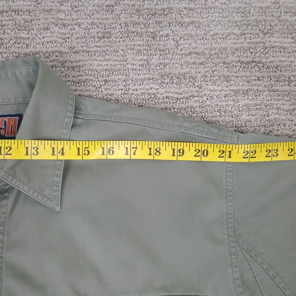 Duluth Trading Co Mens Large Sage Green Cotton Long Sleeve Work Shirt L Utility - Picture 3 of 7